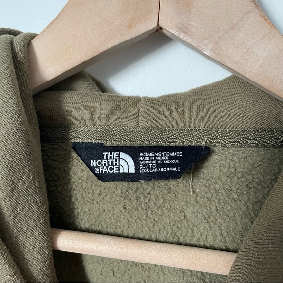 The North Face Fleece Hoodie Logo Spell Out Green and Black Size XL - Picture 3 of 5